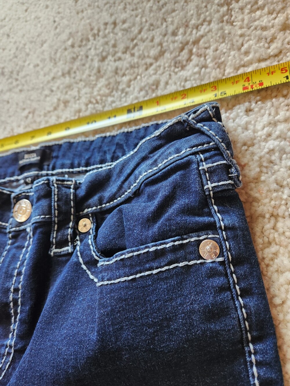 True Religion Women's Dark Blue Becca Mid Rise Bootcut Jeans - Picture 7 of 12